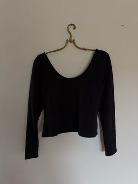 & Other Stories black scoop neck long sleeved top